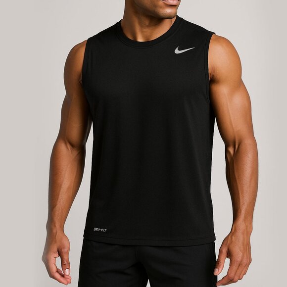 Nike Men's Legend Poly Black Sleeveless Top - Size Large - Picture 1 of 5